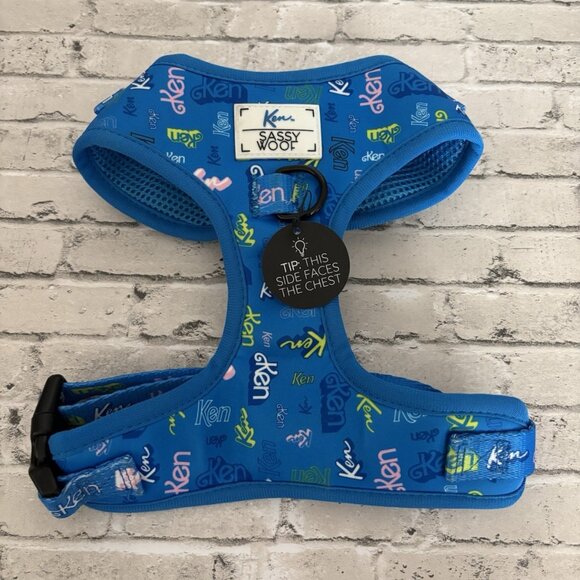 Sassy Woof Ken Barbie Blue Dog Harness Size M NWT - Picture 1 of 3